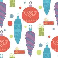 Vector seamless pattern of Christmas toys.