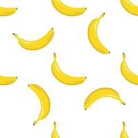 Yellow banana seamless pattern. Sweet tropical fruit. vector