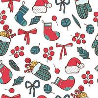Seamless pattern Happy New Year and Christmas Day vector