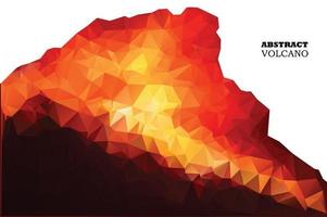 Volcano in low polygon style. Abstract background vector