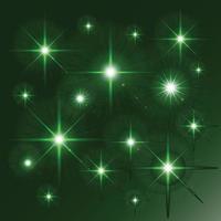 Glowing lights and stars. Isolated on colorful transparent vector