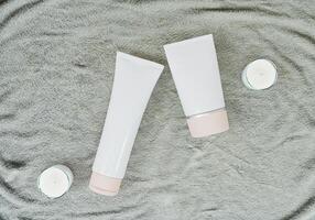 A squeeze tube for applying creams or cosmetics. photo