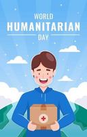 concepto de cartel del día mundial humanitario vector