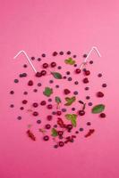Creative summer background composition with cherry. Drink concept. photo