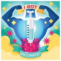 Got Vaccinated Concept vector