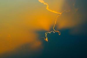 Beautiful sky with clouds and sun rays photo