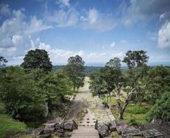 La vista horizontal desde el templo de la montaña Preah Vihear en el norte de Camboya