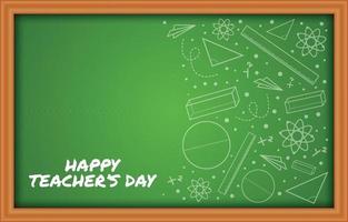 Happy Teacher's Day with Chalkboard and Doodle Concept vector