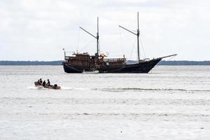 Sorong, Indonesia 2021- A traditional fishing boat photo