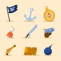 colección de iconos de niños piratas
