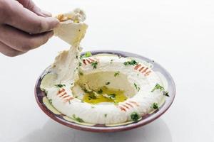 Middle Eastern hummus chickpea dip meze mezze starter snack food set