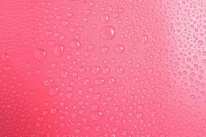 cerrar gotas de agua sobre fondo rosa foto