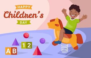 Happy Children Playing Toys vector