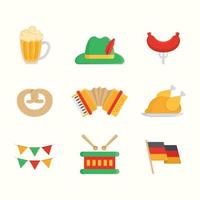 Set Of Oktoberfest Festival Element Icons vector