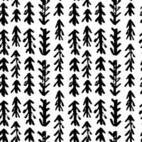 Brush scandinavian vector geometric strokes fir tree seamless pattern