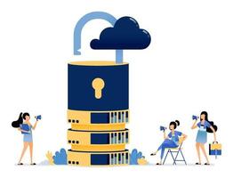 full service protection of access on cloud database providers networks vector