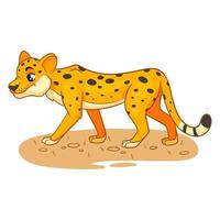 Animal character funny cheetah in cartoon style. vector