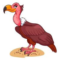 Animal character funny vulture in cartoon style. vector