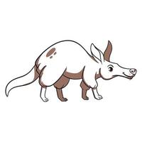 Animal character funny aardvark in line style. vector