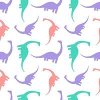 Seamless pattern with dinosaurs diplodocus vector