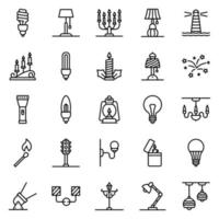 conjunto de iconos de luz - ilustración vectorial. vector