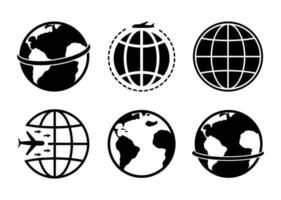 earth icon set - vector illustration .