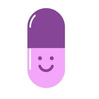 Funny pill icon isolated on white background vector