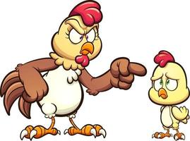 Cartoon chicken scolding vector