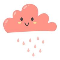 pink cute cloud vector