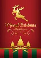 gold gradient reindeer art vector