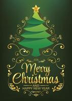 cute christmas tree art vector