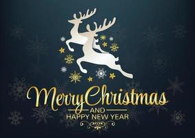 white gradient reindeer merry christmas art vector