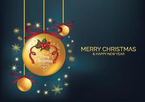 merry christmas christmas balls art vector background