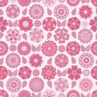 pink silhouette blooming flowers pattern vector