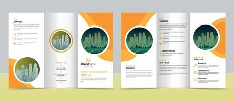 Plantilla de folleto comercial en diseño tríptico vector