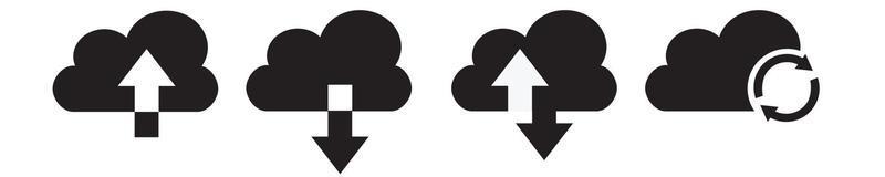 Cloud download and upload icon. Upload download cloud arrow.