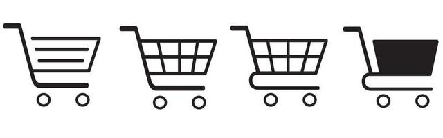 Full and empty shopping cart symbol shop and sale icon vector