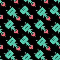 funny alien space seamless pattern vector