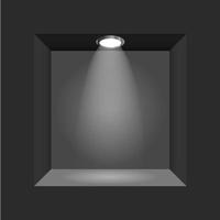 Black Empty Box, Frame with Illumination. vector