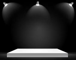 Exhibition Concept, White Empty Shelf  Stand with Illumination vector
