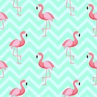 Cute Retro Seamless Flamingo Pattern Background Vector Illustration