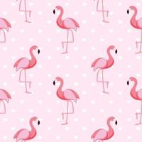Cute Retro Seamless Flamingo Pattern Background Vector Illustration