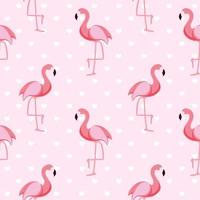 Cute Retro Seamless Flamingo Pattern Background Vector Illustration