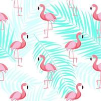 Cute Retro Seamless Flamingo Pattern Background Vector Illustration