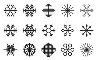 Christmas snowflakes on white background. Vector Illustration.