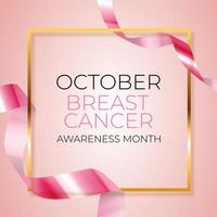 Breast Cancer Awareness Month Pink Ribbon Background vector