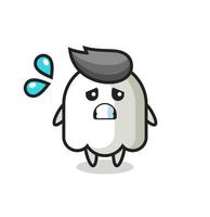 ghost mascot character with afraid gesture vector