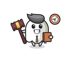 Mascot cartoon of ghost as a judge vector