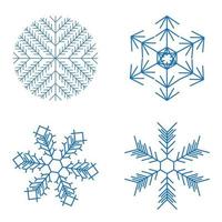 Christmas snowflakes on white background. Vector Illustration.