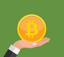 Flat modern design concept of bitcoin cryptocurrency technology vector
